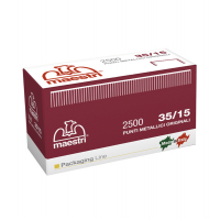 Punti - 35/15 per Romabox - rame - altezza 15 mm - scatola da 2500 pezzi - Romeo Maestri 1107001