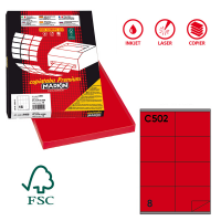 Etichetta adesiva C502 - permanente - 105 x 72 mm - 8 etichette per foglio - rosso - scatola 100 fogli A4 - Markin - 210C502RO - 8007047021762 - DMwebShop