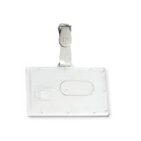 Portabadge rigido Pocket - clip in plastica - 5,3 x 8,5 cm - conf. 100 pezzi - Fellowes - L460 - 50096A - DMwebShop