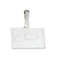 Portabadge rigido Pocket - clip in plastica - 5,3 x 8,5 cm - Fellowes L460