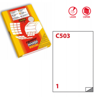 Etichette adesive C503 - permanenti - 210 x 297 mm - 1 etic.-fg - 50 fogli A4 - poliestere - trasparente opaco - Markin - X220LTMC503. - 8007047021878 - DMwebShop