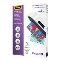 Pouches Enhance80 - A3 - 303 x 426 mm - 2 x 80 micron - scatola 100 pezzi - Fellowes 5306207