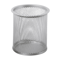Bicchieri portapenne - rete metallica - 8,5 x 10 cm - argento - Lebez 1221-S