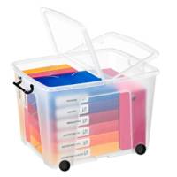 Contenitore multiuso - con coperchio e ruote - 58 x 48 x 41 cm - PPL - trasparente - 75 lt - Strata - Cep - 2006760110 - 5021711042832 - DMwebShop