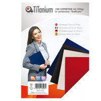 Copertine rilegatura - A3 - 250 gr - cartoncino goffrato nero scatola 100 pezzi - Titanium - CAA3-01-SL - 8025133034281 - DMwebShop