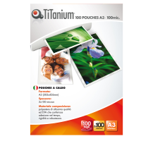 Pouches - A3 - 303 x 426 mm - 2x100 micron - conf. 100 pezzi - Titanium PP500-01T