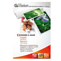Pouches key card - 64 x 98 mm - 2 x 125 micron - conf. 100 pezzi - Titanium - PP525-09T - 8025133034861 - DMwebShop