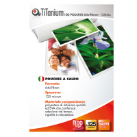 Pouches key card - 64 x 98 mm - 2 x 125 micron - conf. 100 pezzi - Titanium - PP525-09T - 8025133034861 - DMwebShop