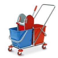 Carrello Tucson a doppia vasca - 63 x 35 x 90 cm - 25+25 lt - con strizzatore e ruote snodate - In Factory - 0470B - 8000957047020 - DMwebShop