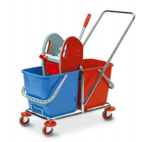 Carrello Tucson a doppia vasca - 63 x 35 x 90 cm - 25+25 lt - con strizzatore e ruote snodate - In Factory - 0470B - 8000957047020 - DMwebShop