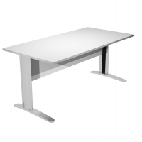 Scrivania Easy fianchi verniciati effetto cromato - lineare - 160 x 80 x 72 cm - grigio - Artexport - 003JO-CR_9 - DMwebShop