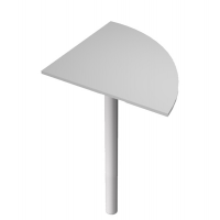 Angolare Easy - 90 gradi - 80 x 80 cm - gamba di supporto in metallo - grigio - Artexport - 313+60011 9-GRIGIO - DMwebShop