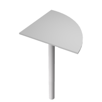 Angolare Easy - 90 gradi - 80 x 80 cm - gamba di supporto in metallo - grigio - Artexport - 313+60011 9-GRIGIO - DMwebShop