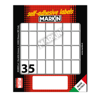 Etichetta adesiva - carta - permanente - 27 x 15 mm - 35 etichette per foglio - 10 fogli per busta - bianco - conf. 10 pezzi - Markin X11019 - 8007047050298 - DMwebShop