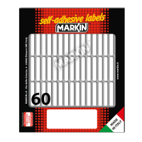 Etichetta adesiva permanente rettangolare - 34 x 5 mm - 60 etich. per foglio - 10 fogli per busta - bianco - conf. 10 pezzi Markin - X11024 - 8007047040374 - DMwebShop
