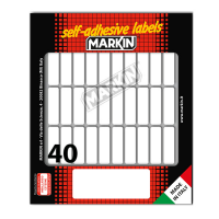 Etichetta adesiva - permanente - rettangolare - 34 x 10 mm - 40 etichette per foglio - 10 fogli per busta - bianco - conf. 10 pezzi - Markin - X11025 - 8007047050281 - DMwebShop