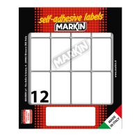 Etichetta adesiva permanente rettangolare - 46 x 27 mm - 12 etich. per foglio - 10 fogli per busta - bianco - conf. 10 pezzi Markin - X11034 - 8007047050144 - DMwebShop
