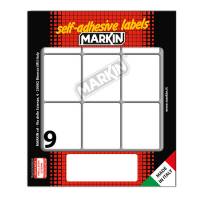 Etichetta adesiva - permanente - rettangolare 46 x 37 mm - 9 etiche. Per foglio 10 fogli per busta bianco - conf. 10 pezzi - Markin - X11035 - 8007047050229 - DMwebShop