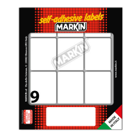 Etichetta adesiva - permanente - rettangolare 46 x 37 mm - 9 etiche. Per foglio 10 fogli per busta bianco - conf. 10 pezzi - Markin - X11035 - 8007047050229 - DMwebShop