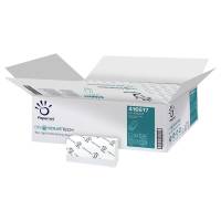 Asciugamani piegati a Z Dissolve Tech - 2 veli - 20 gr - goffrata a onda - 20,3 x 24 cm - bianco - conf. 20 pezzi da 200 - Papernet - 416617 - 8013924967207 - DMwebShop