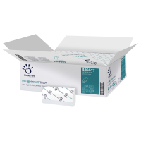 Asciugamani piegati a Z Dissolve Tech - 2 veli - 20 gr - goffrata - 20,3 x 24 cm - bianco - conf. 20 pezzi da 200 - Papernet - 416617 - 08013924967207 - DMwebShop
