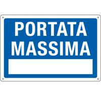 Cartello segnalatore - 30 x 20 cm - PORTATA MASSIMA - alluminio - Cartelli Segnalatori - 3101 - 8798240023102 - DMwebShop