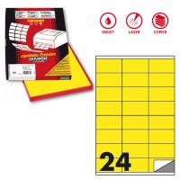 Etichetta adesiva C500 - permanente - 70 x 36 mm - 24 etichette per foglio - giallo fluo - scatola 100 fogli A4 - Markin - X210C500F-GI - 8007047021809 - DMwebShop