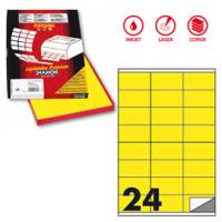 Etichetta adesiva C500 - permanente - 70 x 36 mm - 24 etichette per foglio - giallo fluo - scatola 100 fogli A4 - Markin - X210C500F-GI - 8007047021809 - DMwebShop