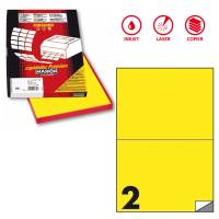 Etichetta adesiva C509 - permanente - 210 x 148,5 mm - 2 etichette per foglio - giallo fluo - scatola 100 fogli A4 - Markin - X210C509F-GI - 8007047051042 - DMwebShop