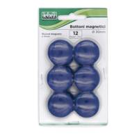 Bottoni magnetici diametro 3 cm blu blister 12 pezzi Lebez MR 30 BL - 13639