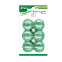 Bottoni magnetici diametro 4 cm verde blister 12 pezzi Lebez MR 40 V - 9536