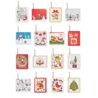 Segnapacco natale con cordoncino fantasie assortite - 2504