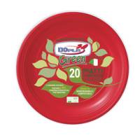 Piatto frutta compostabile diametro 17 cm rosso - 3405