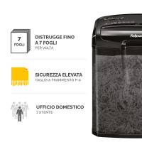 Distruggidocumenti M 7 cm a frammenti nero Fellowes 4701801 - 1360 - 1