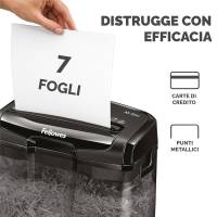 Distruggidocumenti M 7 cm a frammenti nero Fellowes 4701801 - 1360 - 2