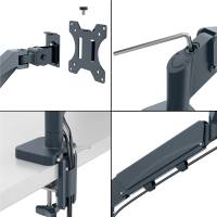 Braccio salvaspazio - per 2 monitor e laptop - grigio scuro - Leitz - 65380089 - 4002432134700 - DMwebShop - 2