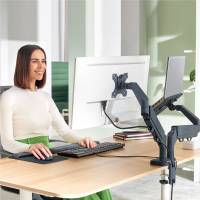 Braccio salvaspazio - per 2 monitor e laptop - grigio scuro - Leitz - 65380089 - 4002432134700 - DMwebShop - 4