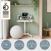 Scrivania Compatta pneumatica Sit Stand mobile 80 x 60 x 75 cm bianco - 1041 - 5