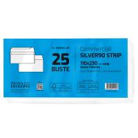 Busta silver90 strip FSC - bianca - internografata - senza finestra - 110 x 230 mm - 90 gr - conf. 25 pezzi - Pigna - 0593022AM - 8059020921057 - DMwebShop - 1