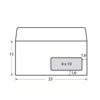 Busta Super Strip - con finestra - 11 x 23 cm - 90 gr - bianco - conf. 500 pezzi - Blasetti - 148 - 8007758001480 - DMwebShop - 1