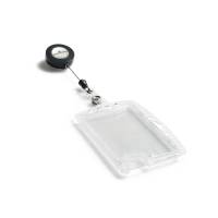 Portabadge Duo in acrilico con chiocciola 2 tessere inseribili 5,4 x 9 cm Durable 8224-19 - 113 - 1