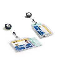 Portabadge Duo in acrilico con chiocciola 2 tessere inseribili 5,4 x 9 cm Durable 8224-19 - 113 - 2