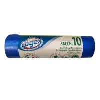 Sacchi per immondizia - 70x110 cm - 120 lt - 16 micron - blu - rotolo da 10 sacchetti - Logex Professional - 2006LXB01 - 8003350531400 - DMwebShop - 1