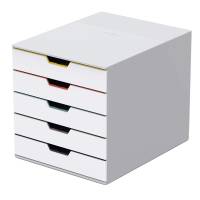 Cassettiera 5 cassetti colorati - bianco ghiaccio - cassetti 5 cm - Durable - 7625-27 - 4005546993263 - DMwebShop - 1
