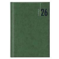 Agenda giornaliera 2026 copertina in carta imbottita 14,5 x 20,5 cm verde - 3573