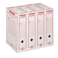 Scatola archivio Storage - formato legale - 85 x 253 x 355 mm - bianco e rosso - 1602 Esselte Dox - conf. 32 pezzi - King Mec - 00160200 - 8004389022952 - DMwebShop - 1