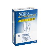 Evidenziatore fluo Highlighter - punta a scalpello - giallo - conf. 12 pezzi - Tratto - 733001 - 8000825733611 - DMwebShop - 1