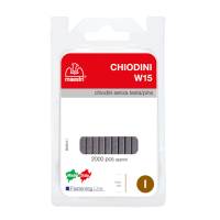 Chiodini W15 per fissatrici - senza testa - 15 mm - acciaio - conf. 2000 pezzi - Romeo Maestri - 1130820 - 8005231465040 - DMwebShop - 1