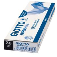 Pastello Supermina - mina 3,8 mm - nero 36 - conf. 12 pezzi - Giotto - 23903600 - 8000825239366 - DMwebShop - 1