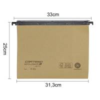 Cartella sospesa Cartesio Eco-logica - cassetto - 33 cm - fondo V - 31,2 x 25 cm - avana - conf. 25 pezzi - Bertesi - 100/330-A1 - 8058983260647 - DMwebShop - 1